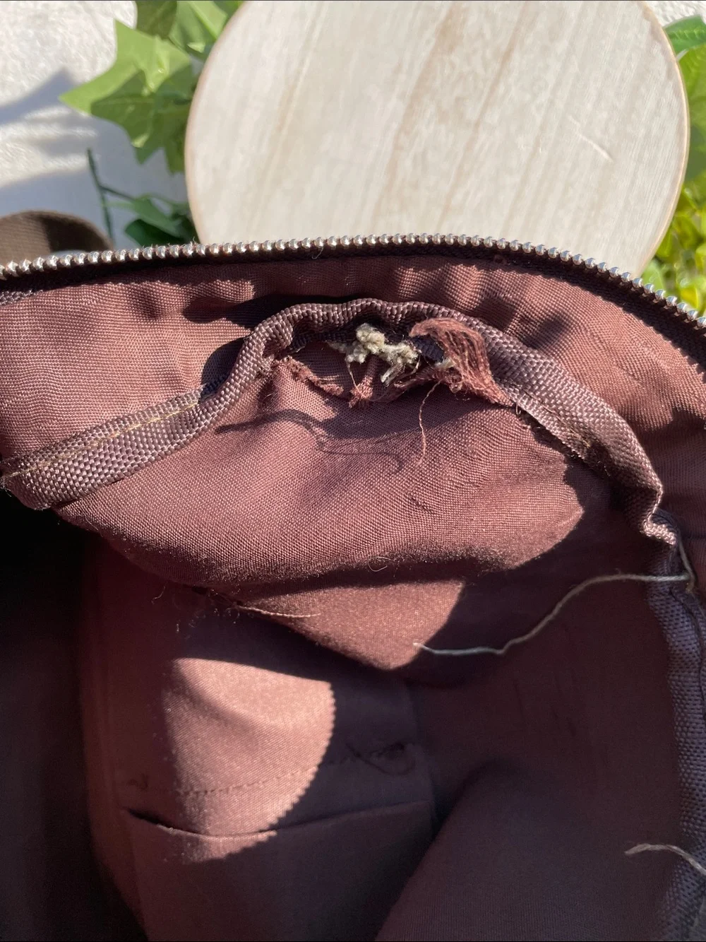 Canvas and Leather Men’s Backpack in Khaki and Dark Brown